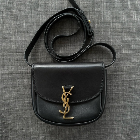 Yves Saint Laurent Handbags - Yves Saint Laurent Black Crossbody Bag with Gold Logo